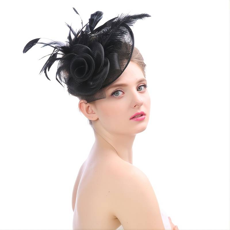 Women Fascinators Hat Feathers Fascinators Hat with Hair Clip, Hair Pins Fascinator Hat for Tea Party Wedding Cocktail Ball,Temu